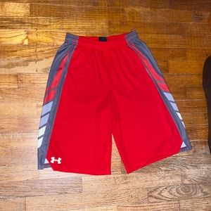 NEPHEWSUnder Armour Red/gray/silver athletic shorts in excellent condition worn